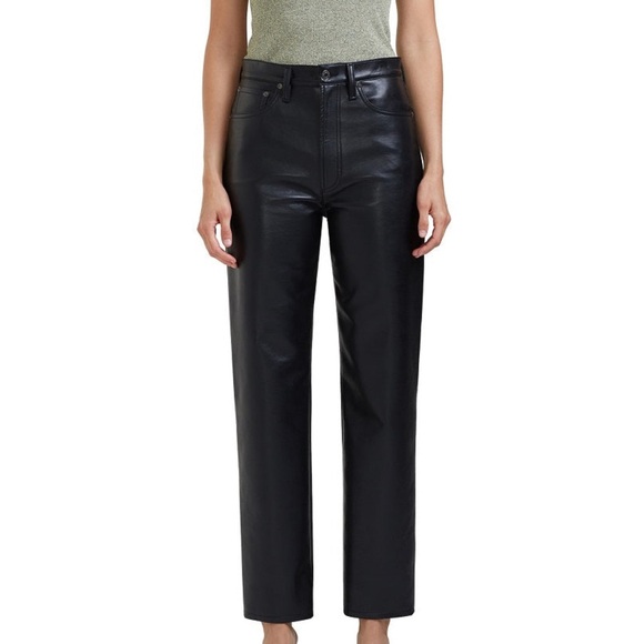 AGOLDE Black Recycled Leather Blend Black Pants- 28 - Picture 2 of 12